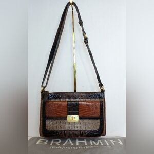 Brahmin Rosie Osprey Tri Color Crossbody Purse Shoulder Bag